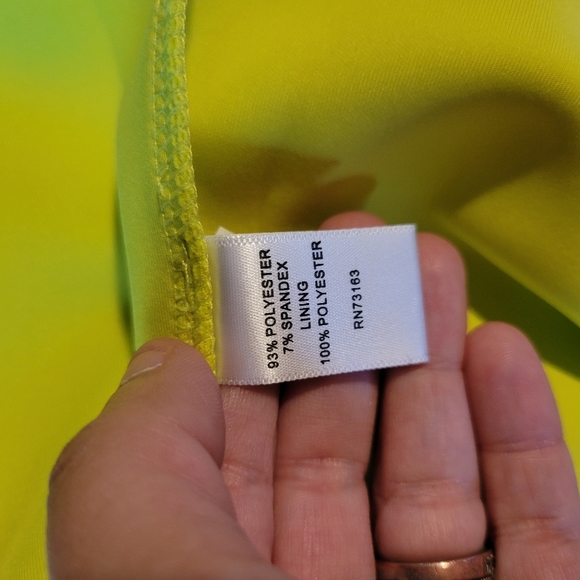 Spense Neon Green Lazor Cut Sleeveless Pleated Dress Size 14 - Picture 5 of 9